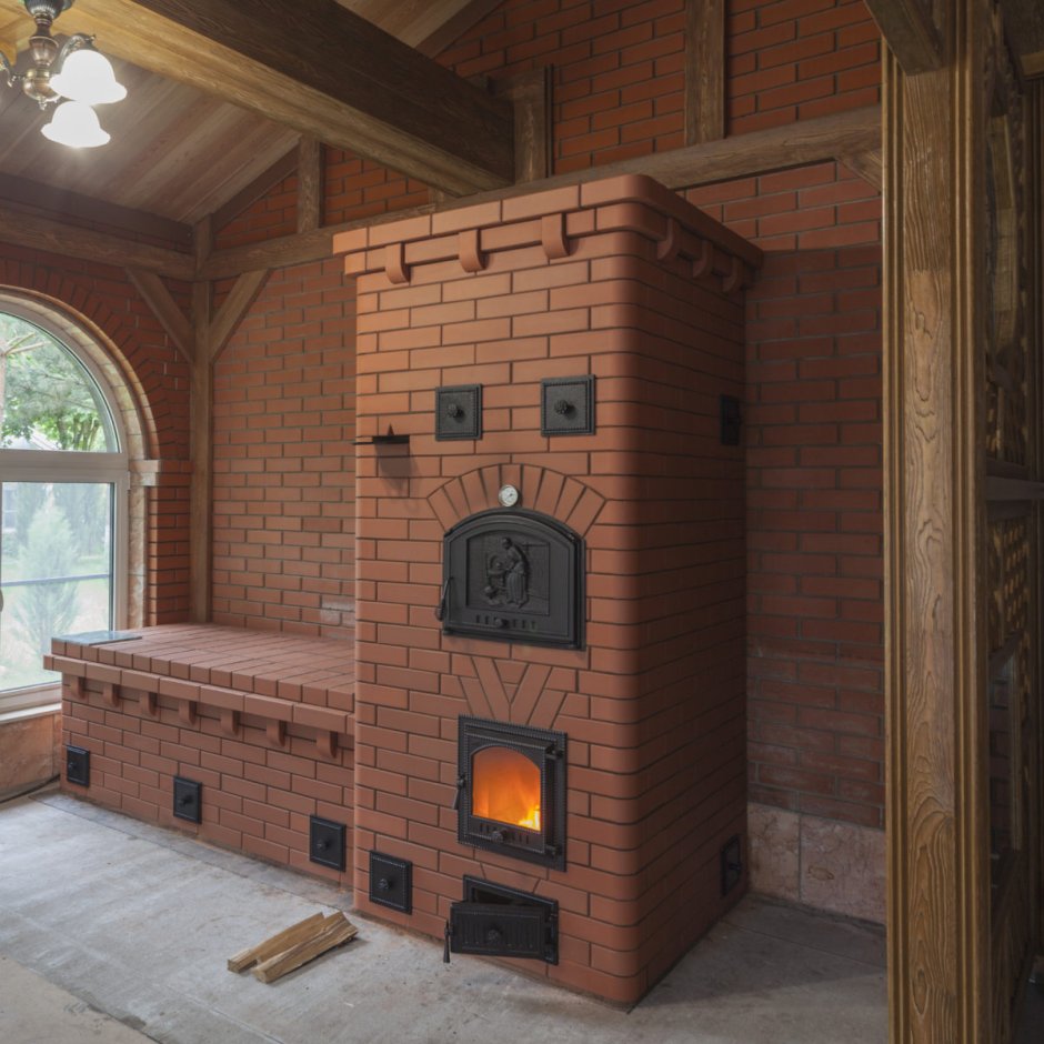 Печи с лежанкой из кирпича