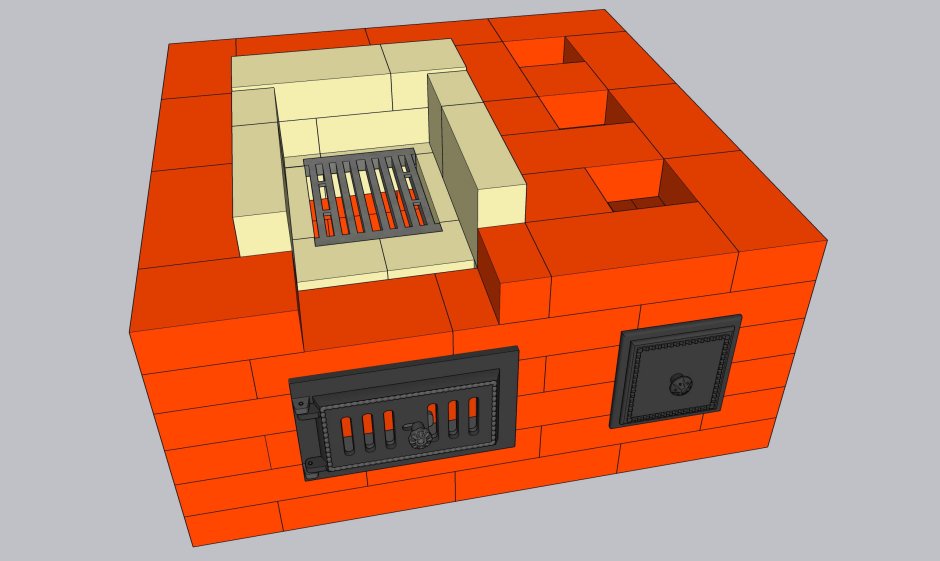 Печь отопительно-варочная кирпичная порядовка