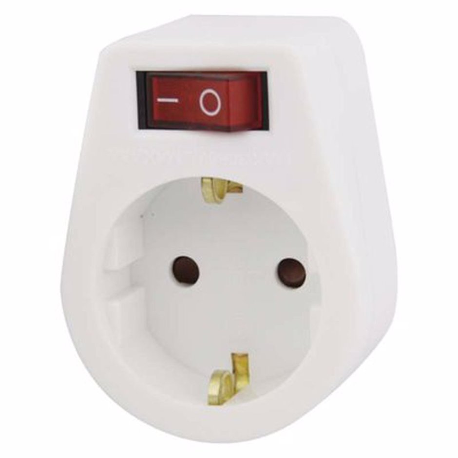 Переходник с выключателем для розетки 220в