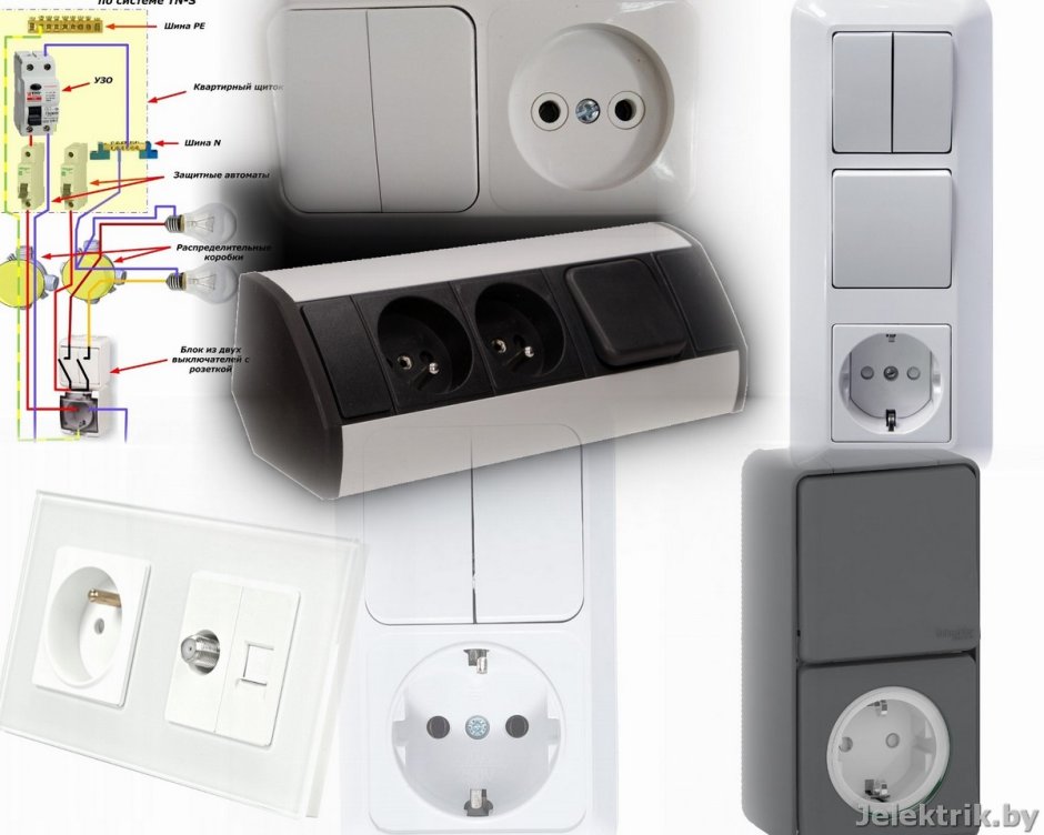 Блок выключатель включатель и розетка