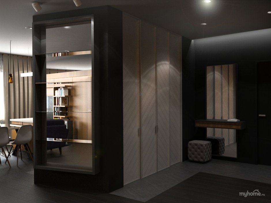 Разделение комнаты шкафом