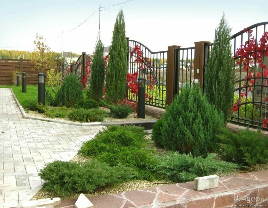 Ландшафт вдоль забора