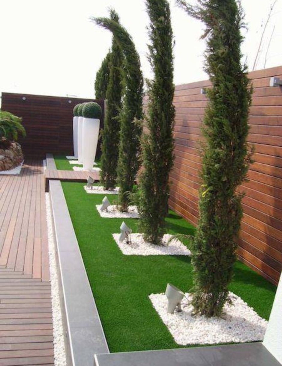 Миксбордер с туей Смарагд