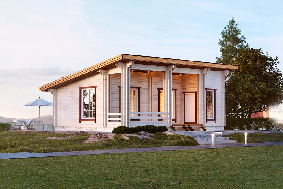 Дом с односкатной крышей Скандинавия
