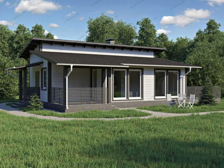 Дом 150 кв м 2 этажа с односкатной крышей