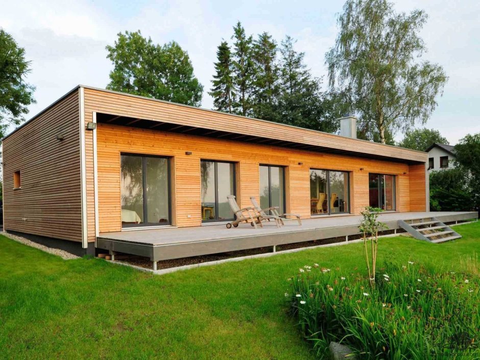 Финский дом Модерн с односкатной крышей