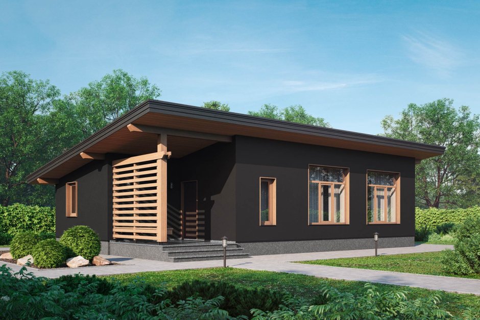 Дом с двумя односкатными крышами