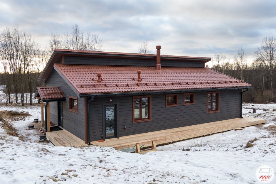 Скандинавский дом 80 кв метров с односкатной крышей