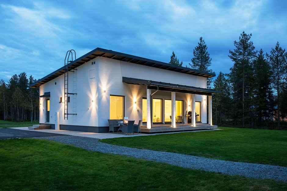 Дом 100 кв с односкатной крышей