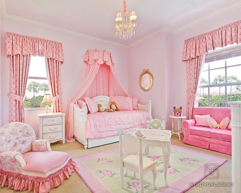 Розовая комната для девочки
