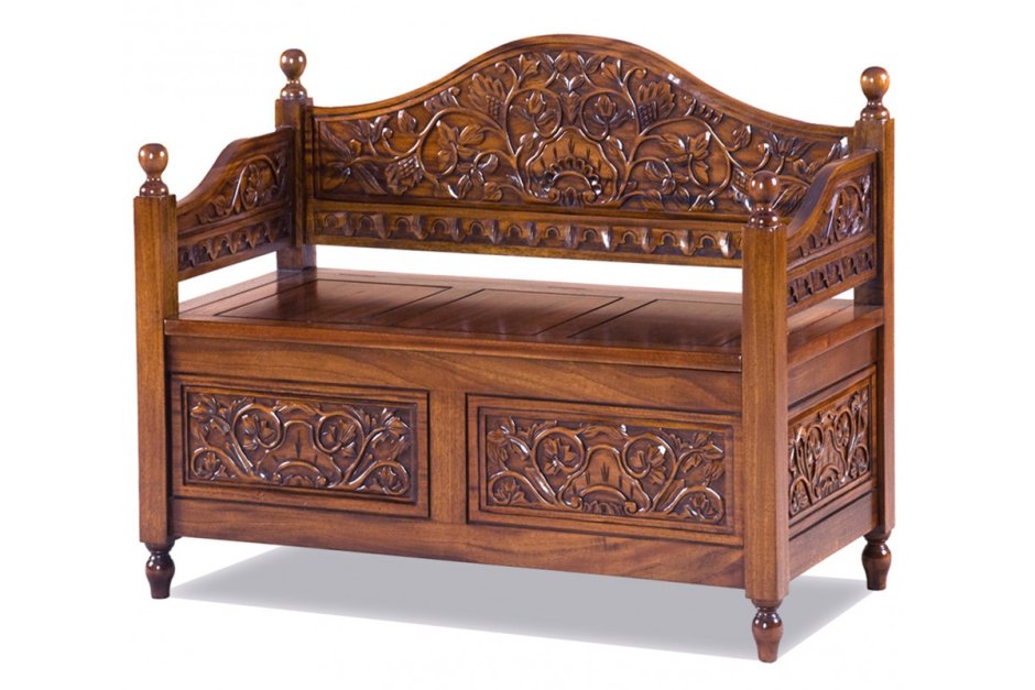 Скамья резная с ящиком для хранения mbspcl020-HP)