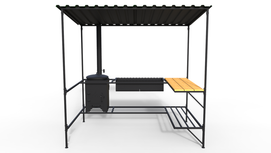 Оригинальный мангал с крышей