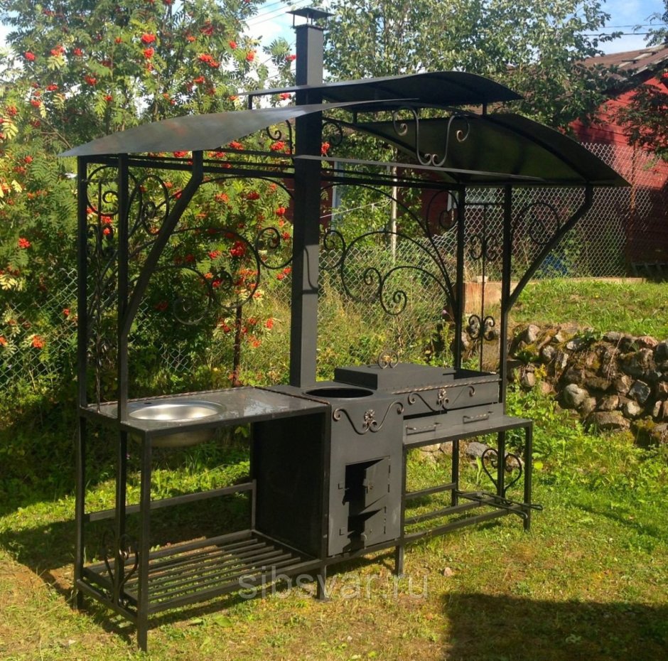 Навес для мангала шашлычник 1.5x2.5x2