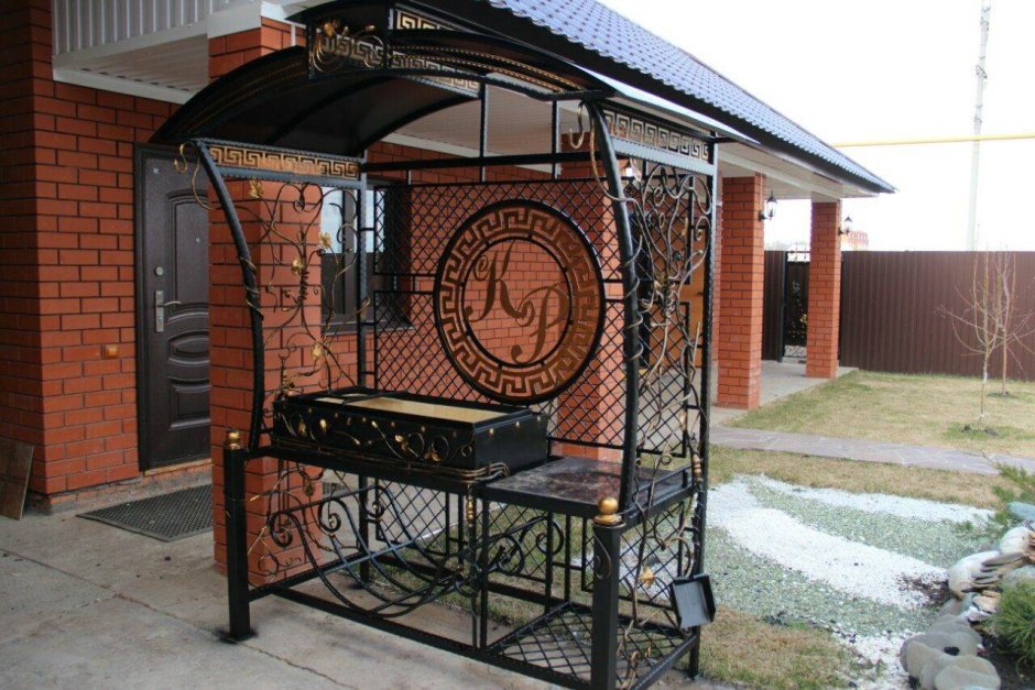 Чертежи мангалов из металла с размерами и крышей