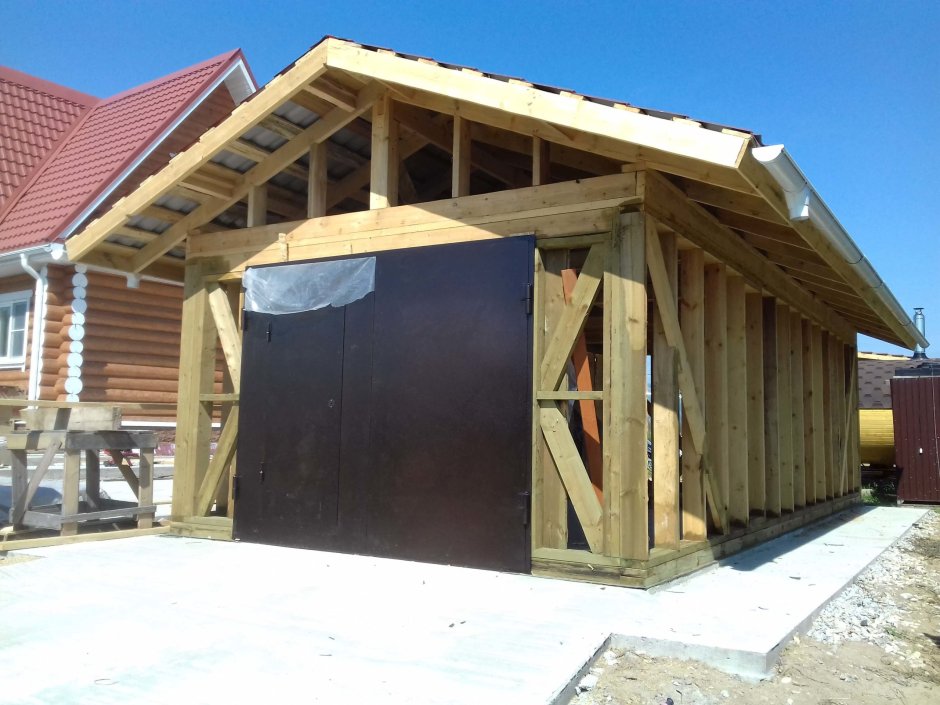 Гараж 4 на 6 из бруса