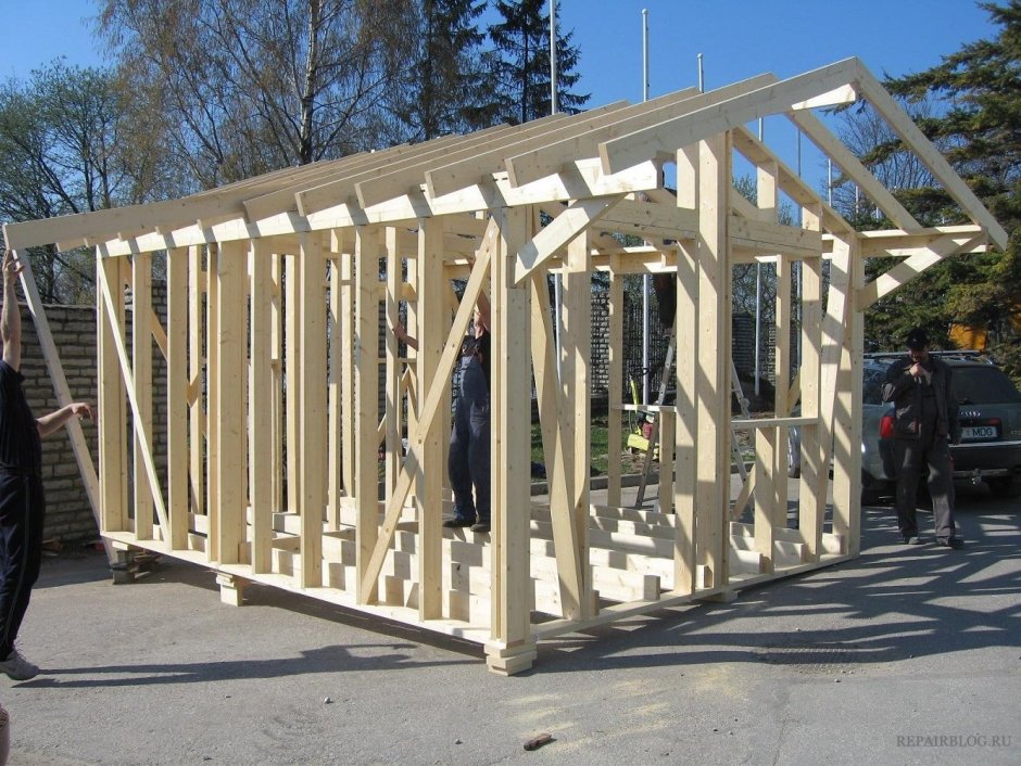 Каркасный сарай 12х5