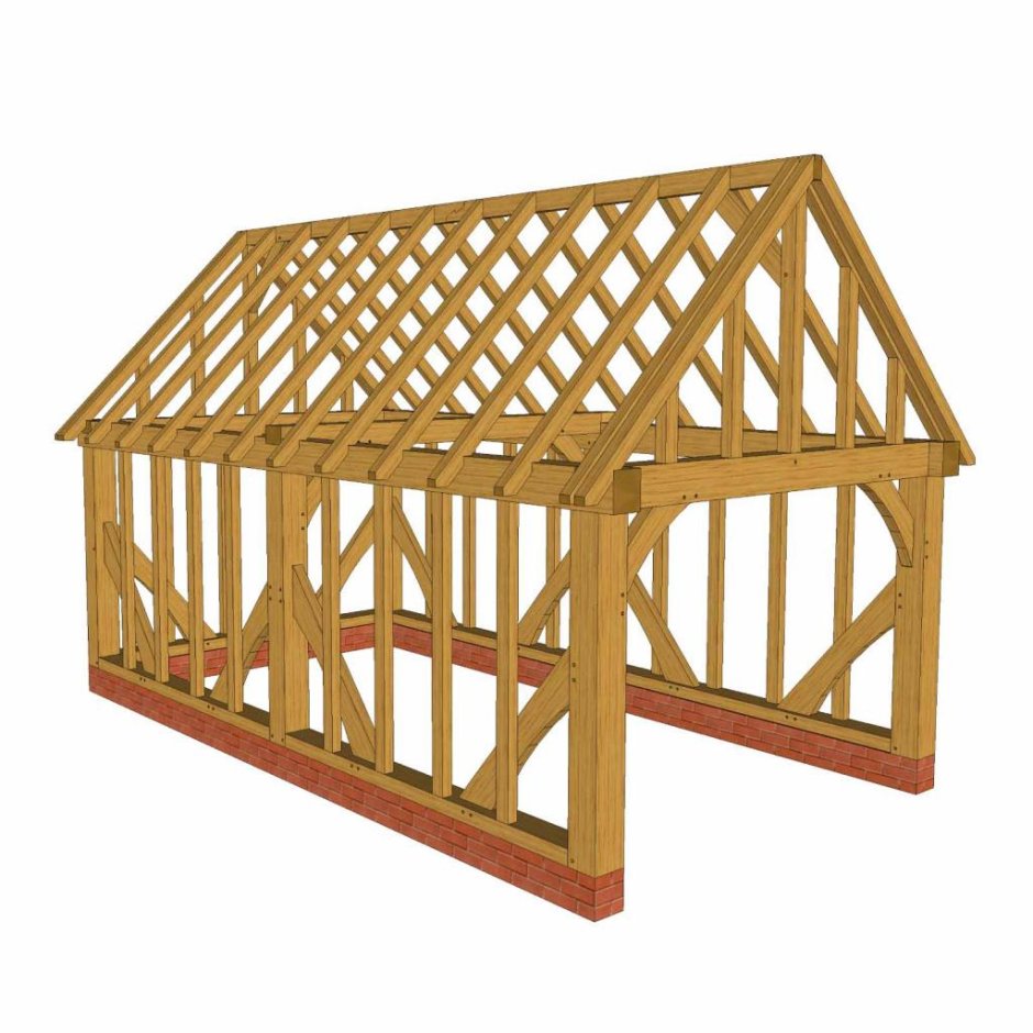 Гараж 6 на 6 каркасный из дерева