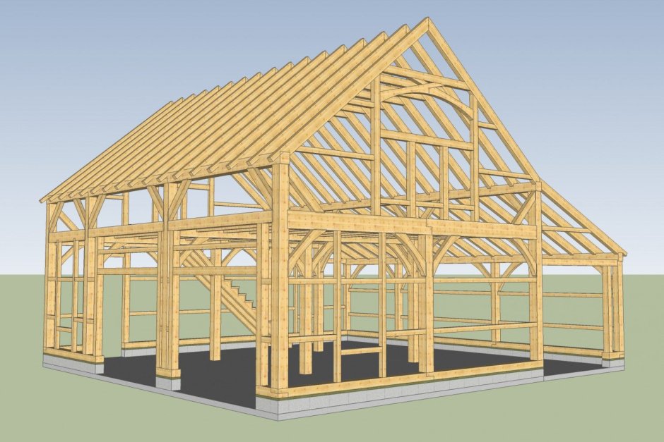 Каркас крыши дома