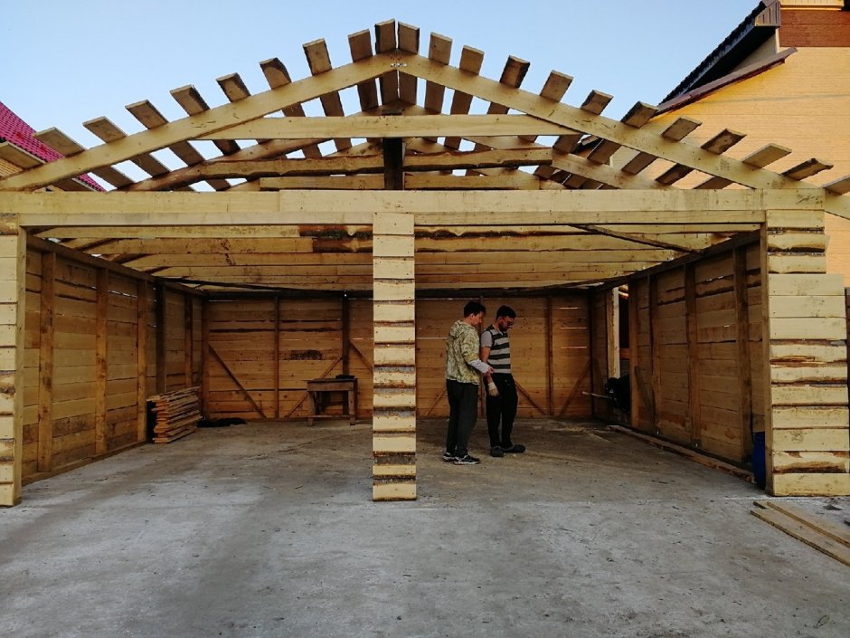 Гараж из бруса 150х150 5на7