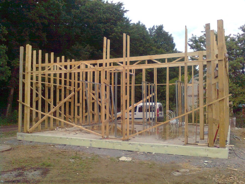 Каркас гаража из бруса 50на150