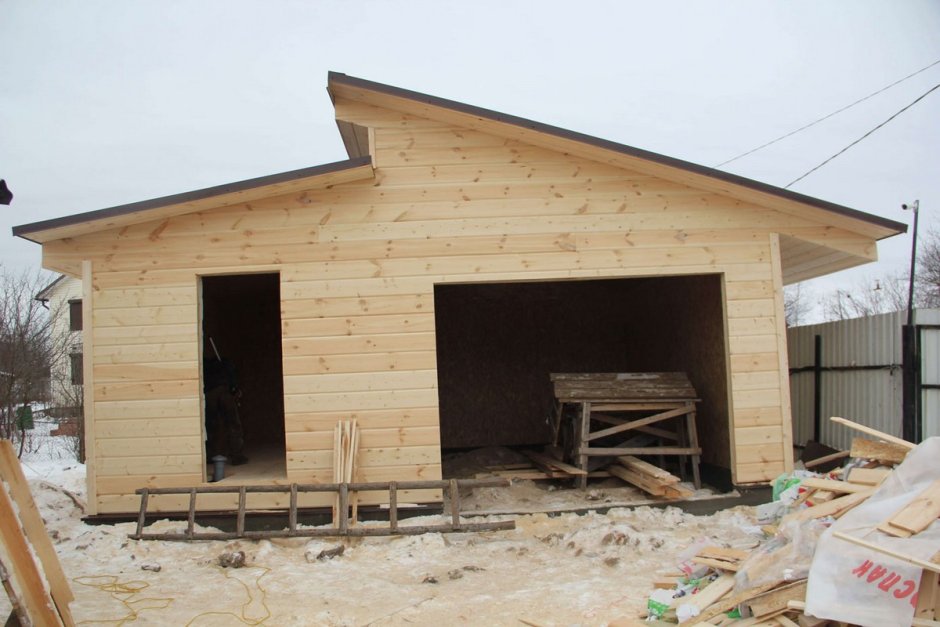 Каркасный гараж из бруса 150х150