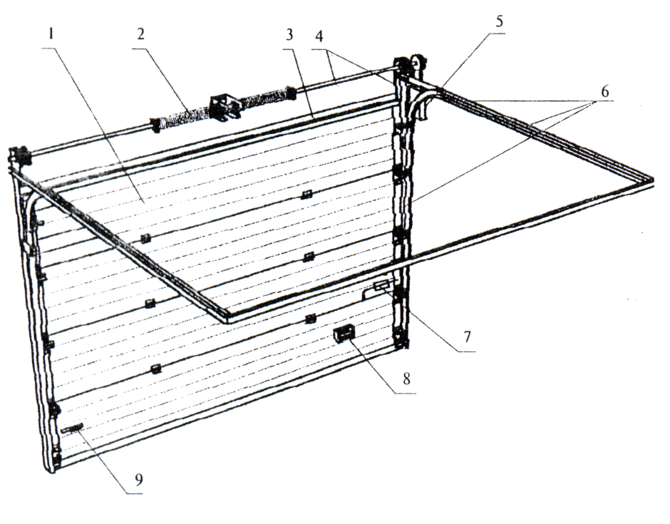 Подъемно-поворотные ворота чертёж