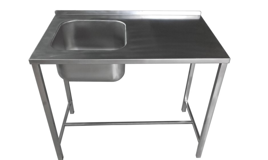 Стол-мойка двойная 1200*600*850 (с 2 раковинами и 2 смесителями)