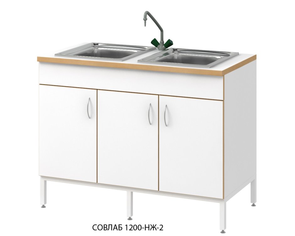 Стол-мойка СОВЛАБ 1200 нж (1200х600х900 мм. Нерж. Одинарная врезная мойка)