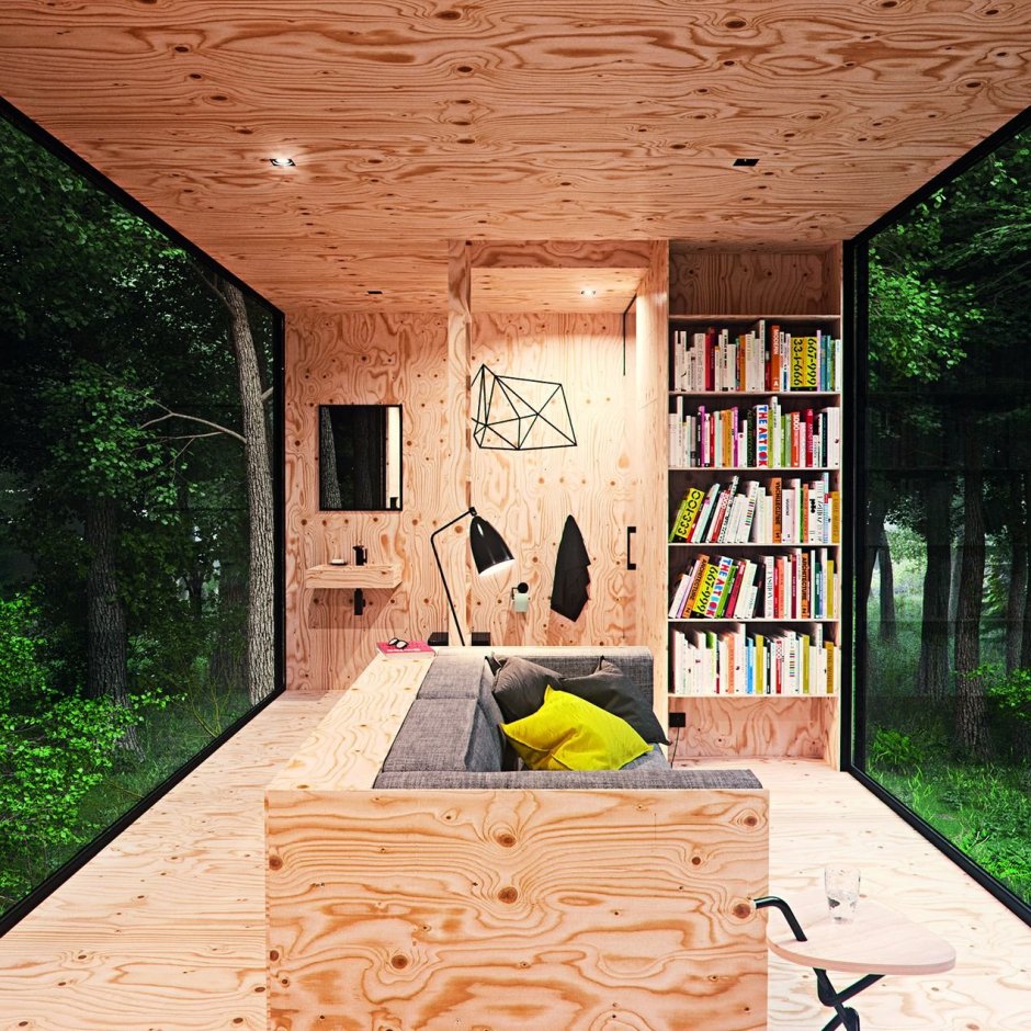 Отделка потолка фанерой