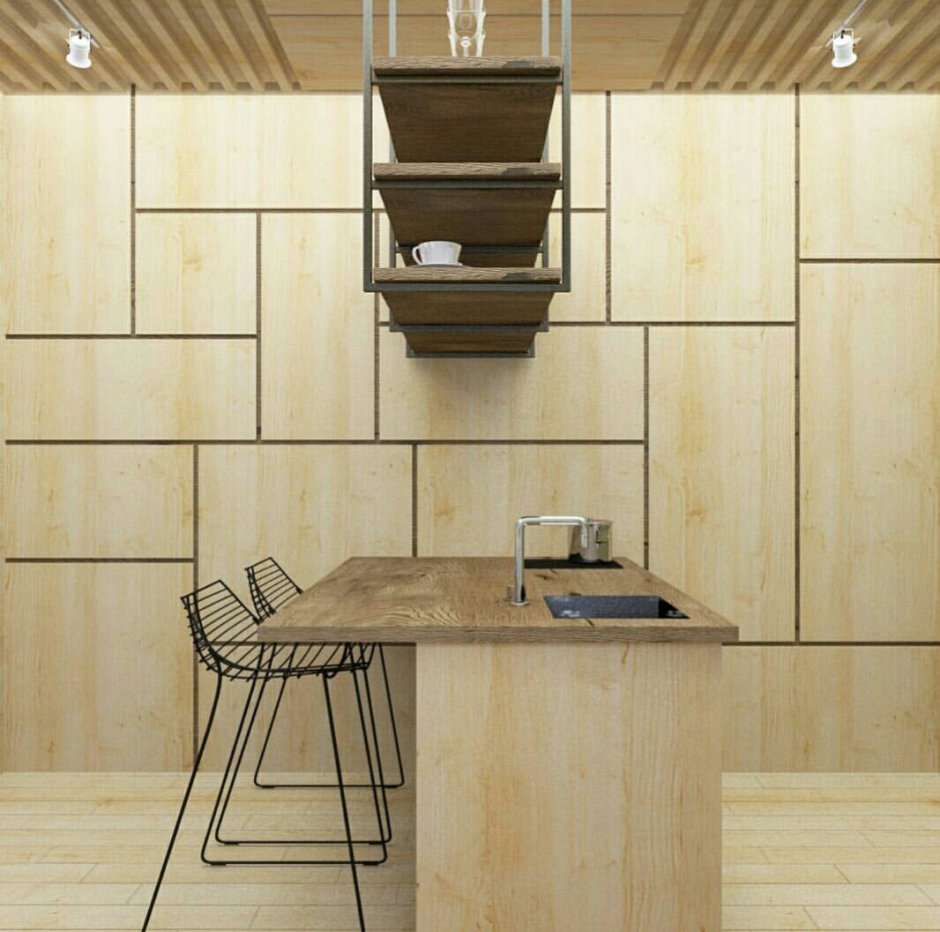 Отделка стен фанерой