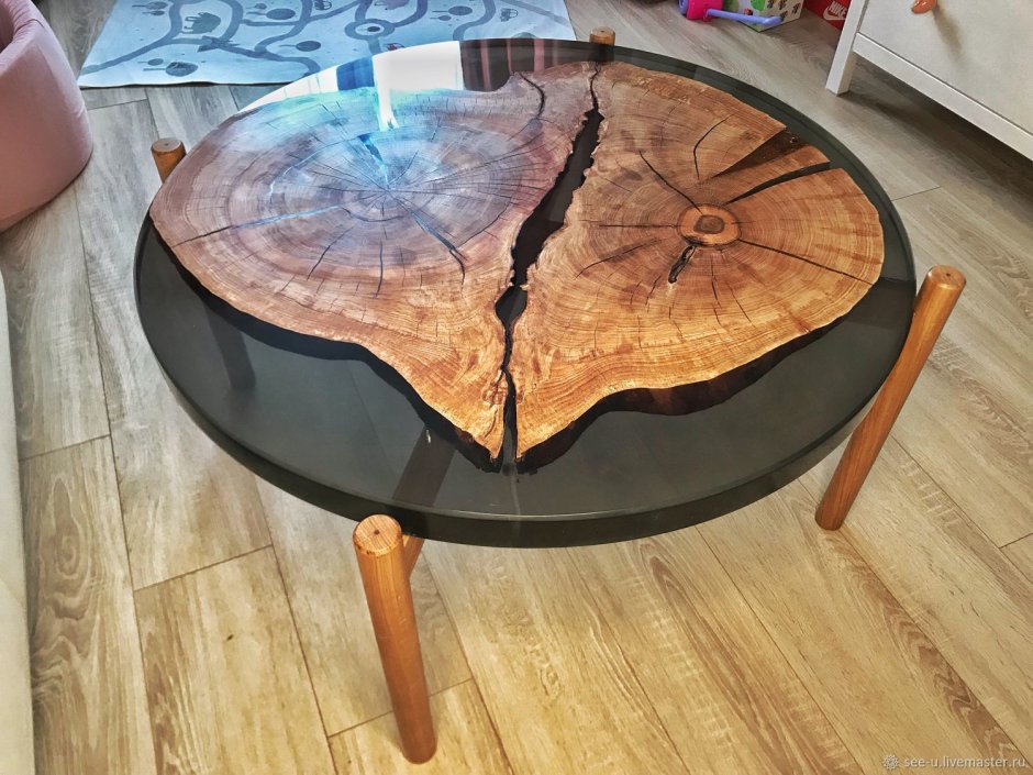 Журнальный столик лофт слэб