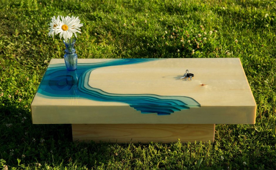 Раковина из дерева и эпоксидной смолы