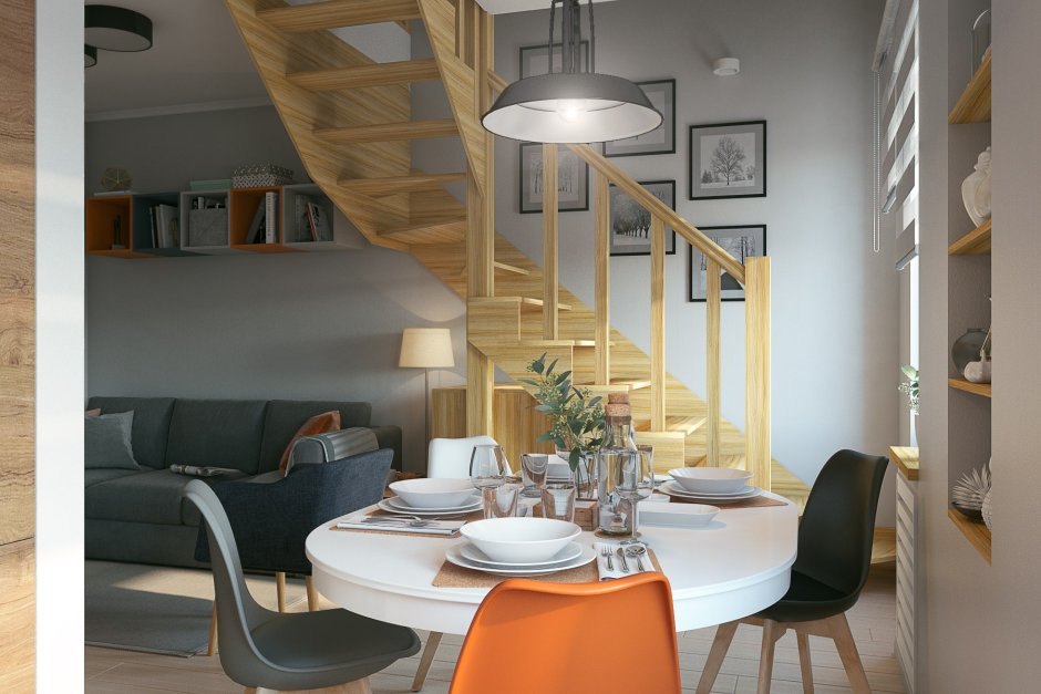 Интерьер двухуровневой квартиры 60 кв.м