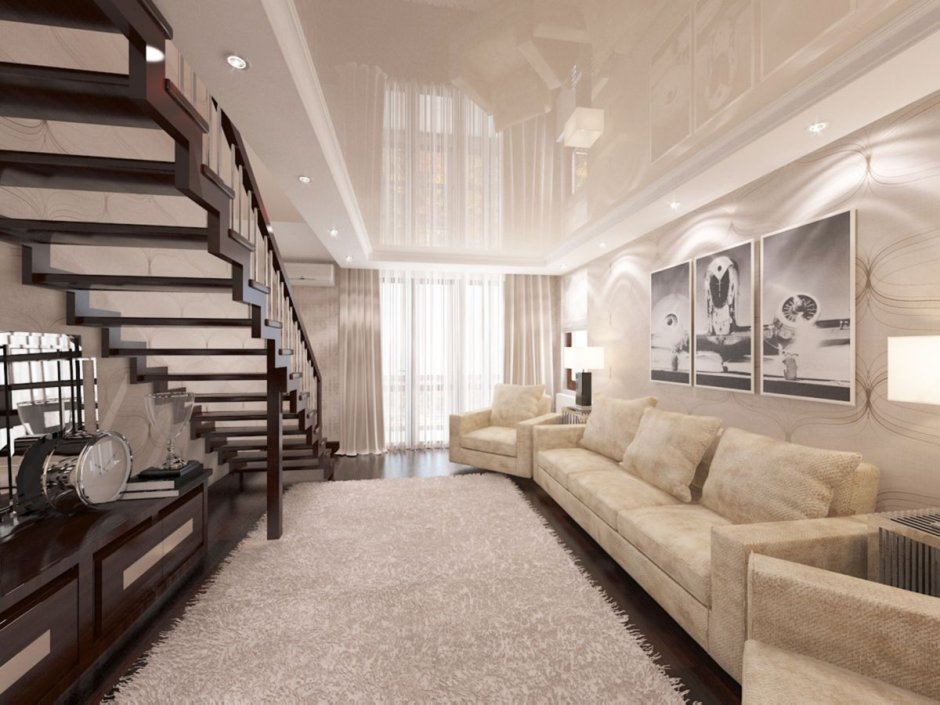 Двухуровневая гостиная
