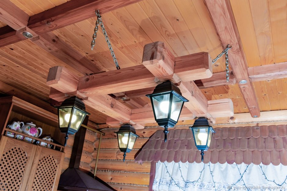 Декоративные светильники люстры из дерева