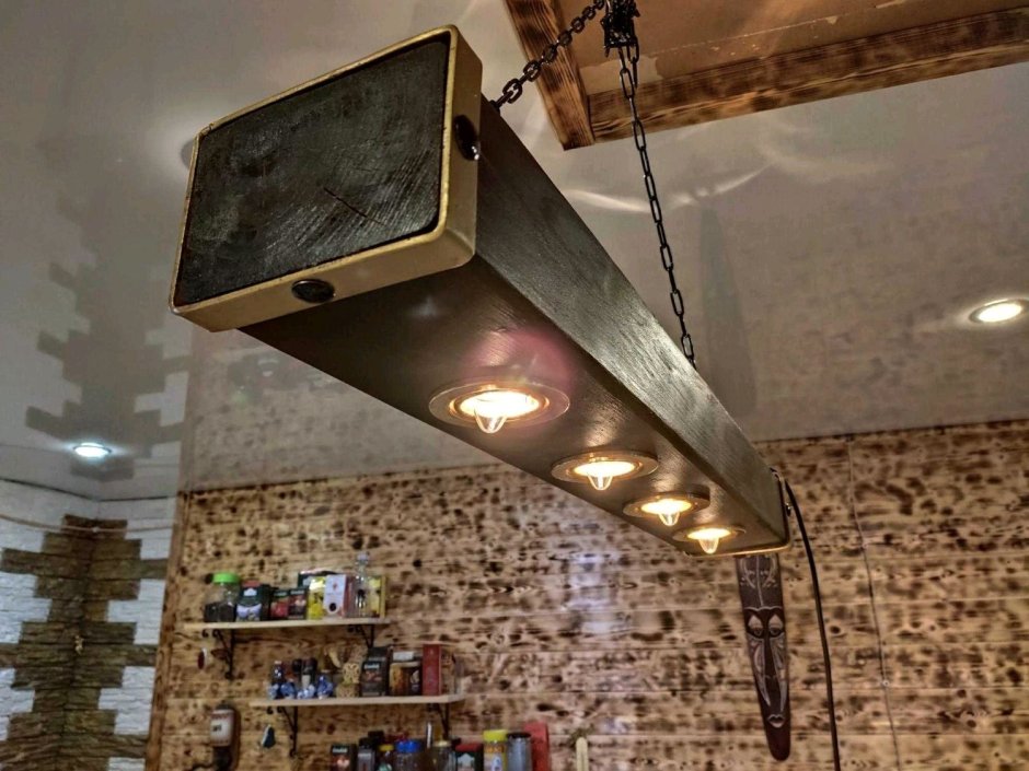 Светильник из дерева на стену