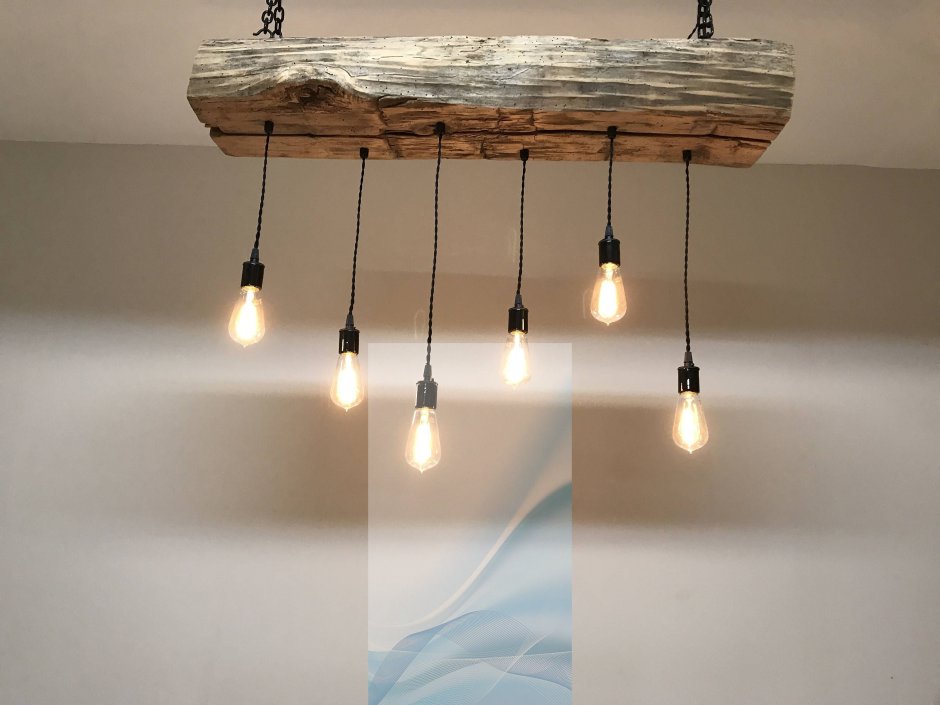 Люстры из деревянных планок