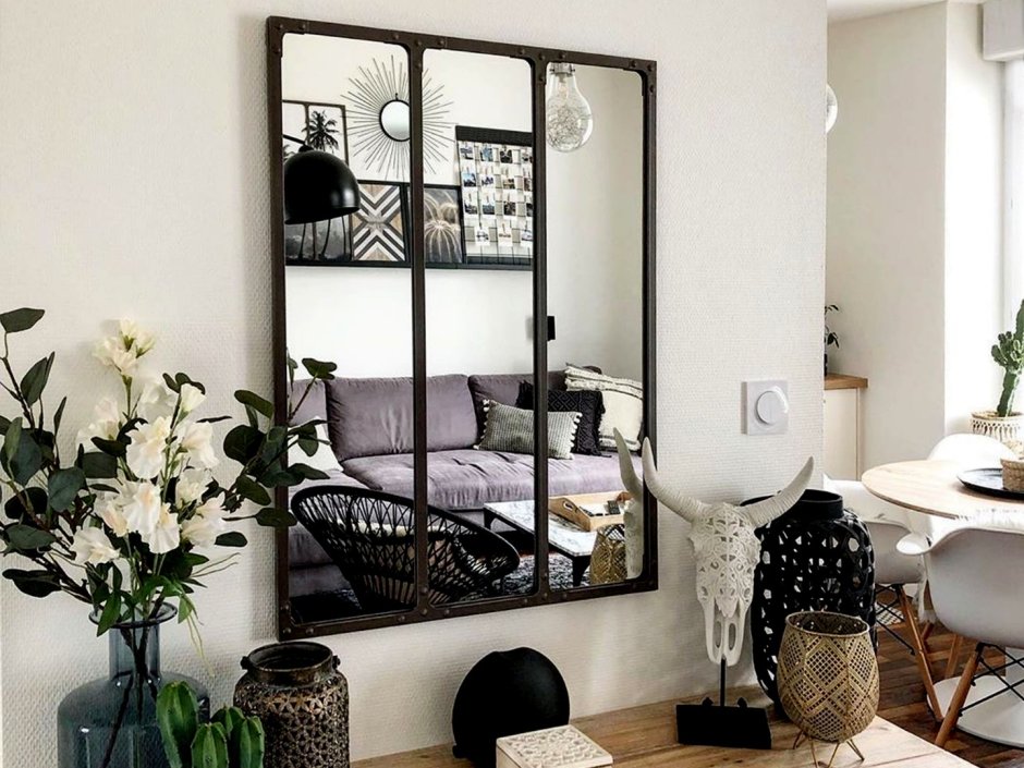 Зеркало лофт дерево