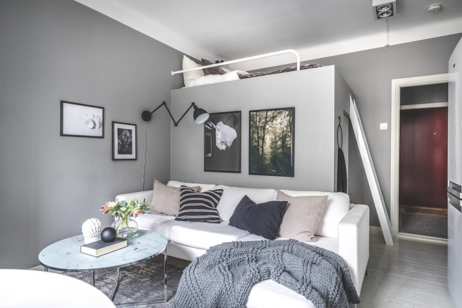 Бело серый интерьер квартиры