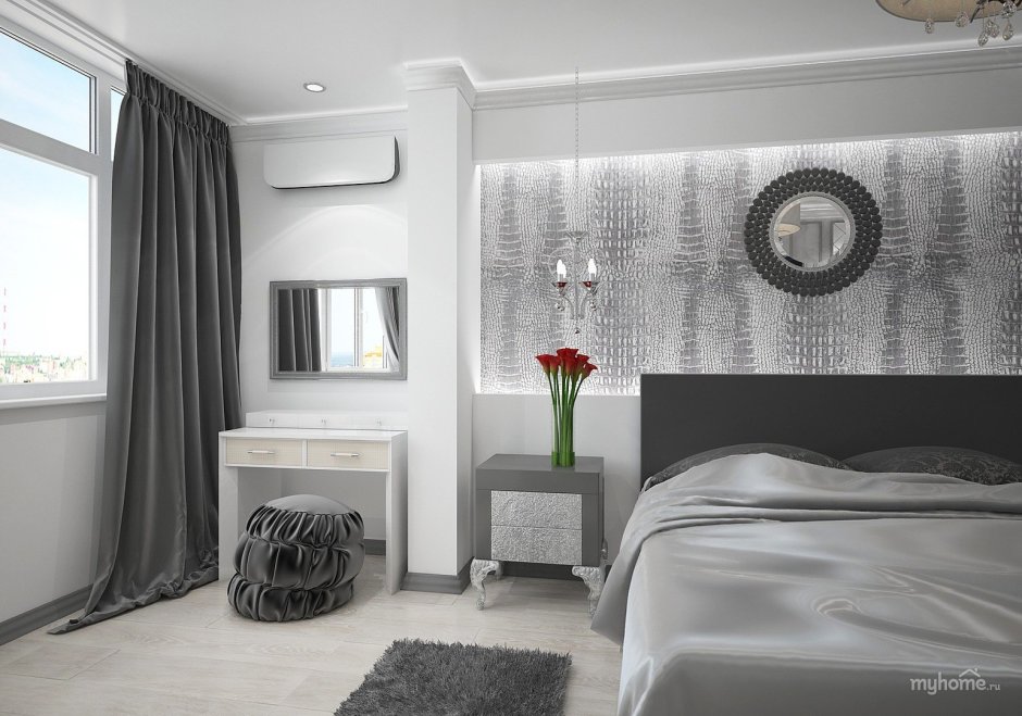 Квартира в бело серых тонах стильно