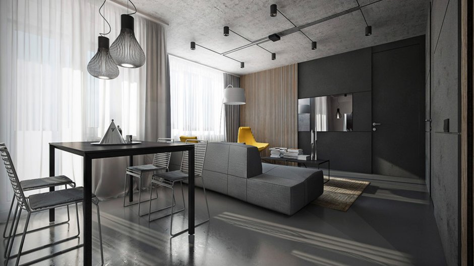 Стиль лофт в сером цвете