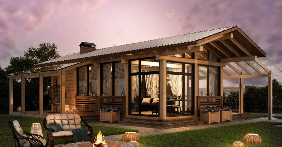 Беседка с летней кухней