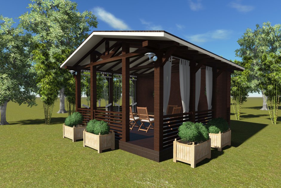 Зона барбекю в Восточном стиле