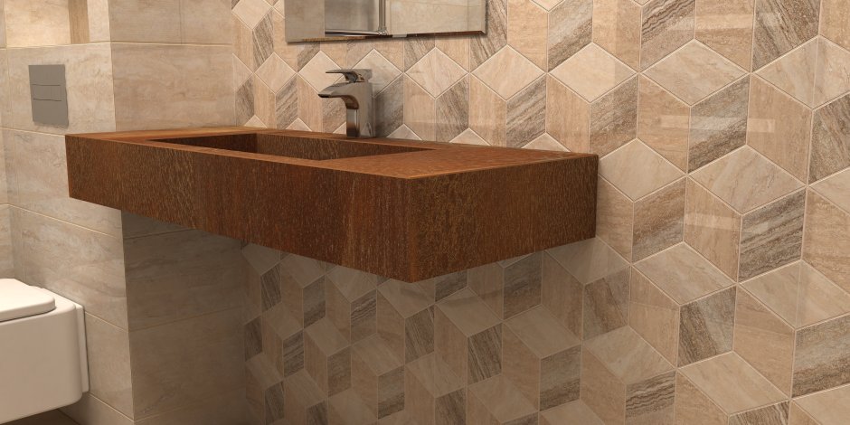 Столешница из керамогранита в ванную