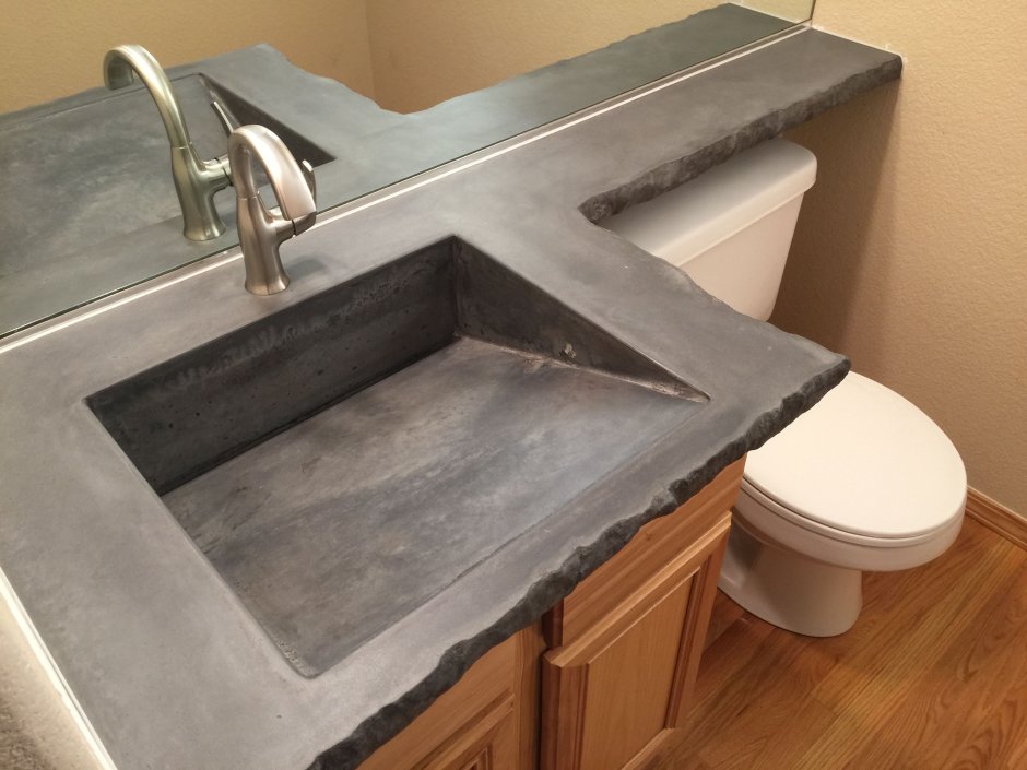 Столешница из бетона с раковиной