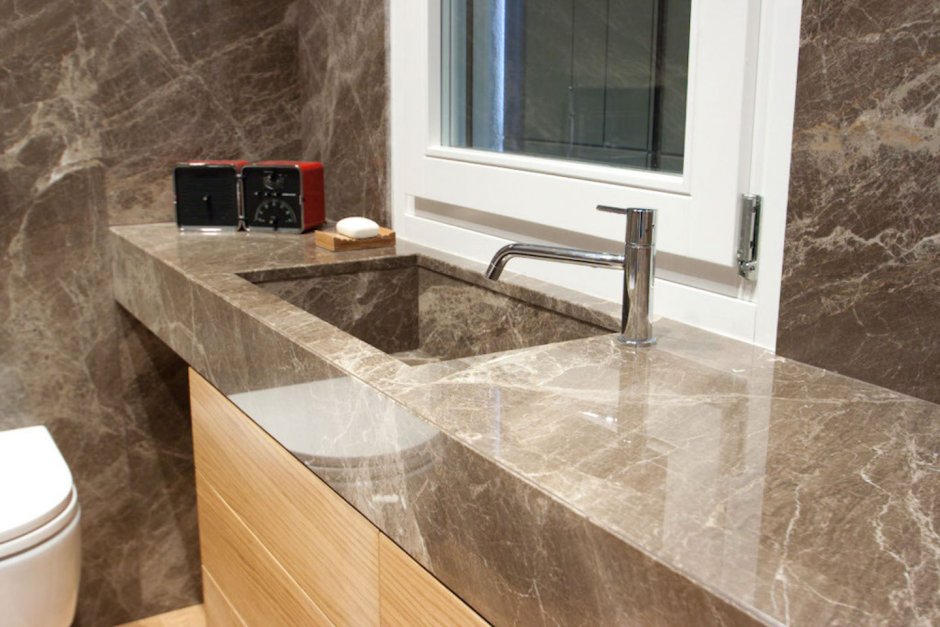 Столешница из бетона с раковиной