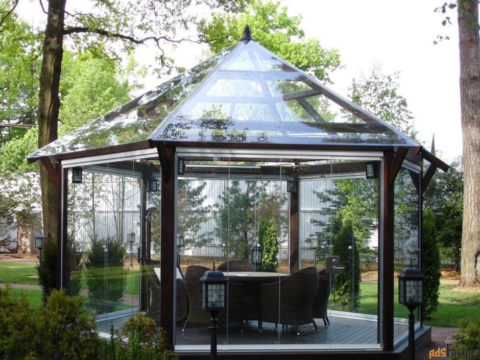 Беседка со стеклопакетами