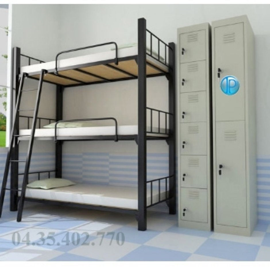 Железные 3-х этажная кровать