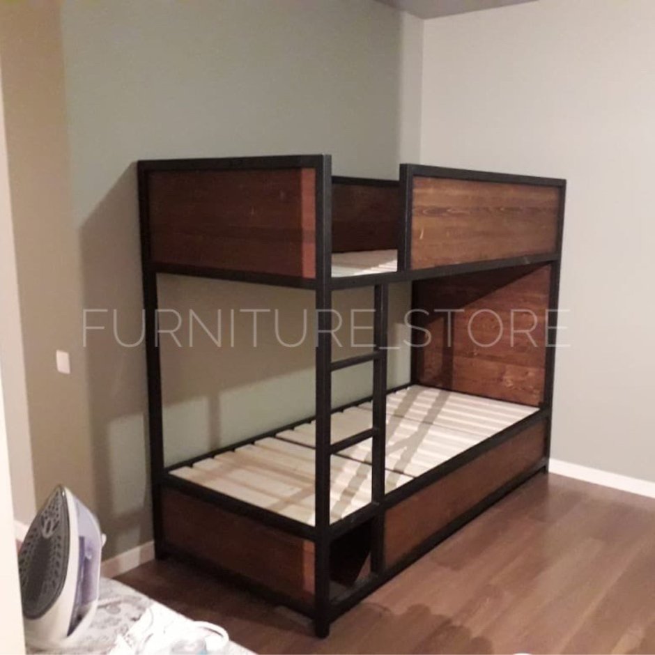 Двухъярусная кровать лофт металл