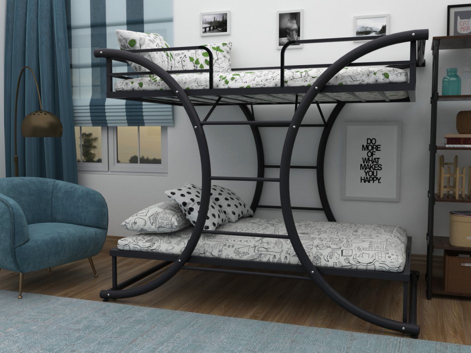 Двухъярусная кровать металлическая валенсия120х200